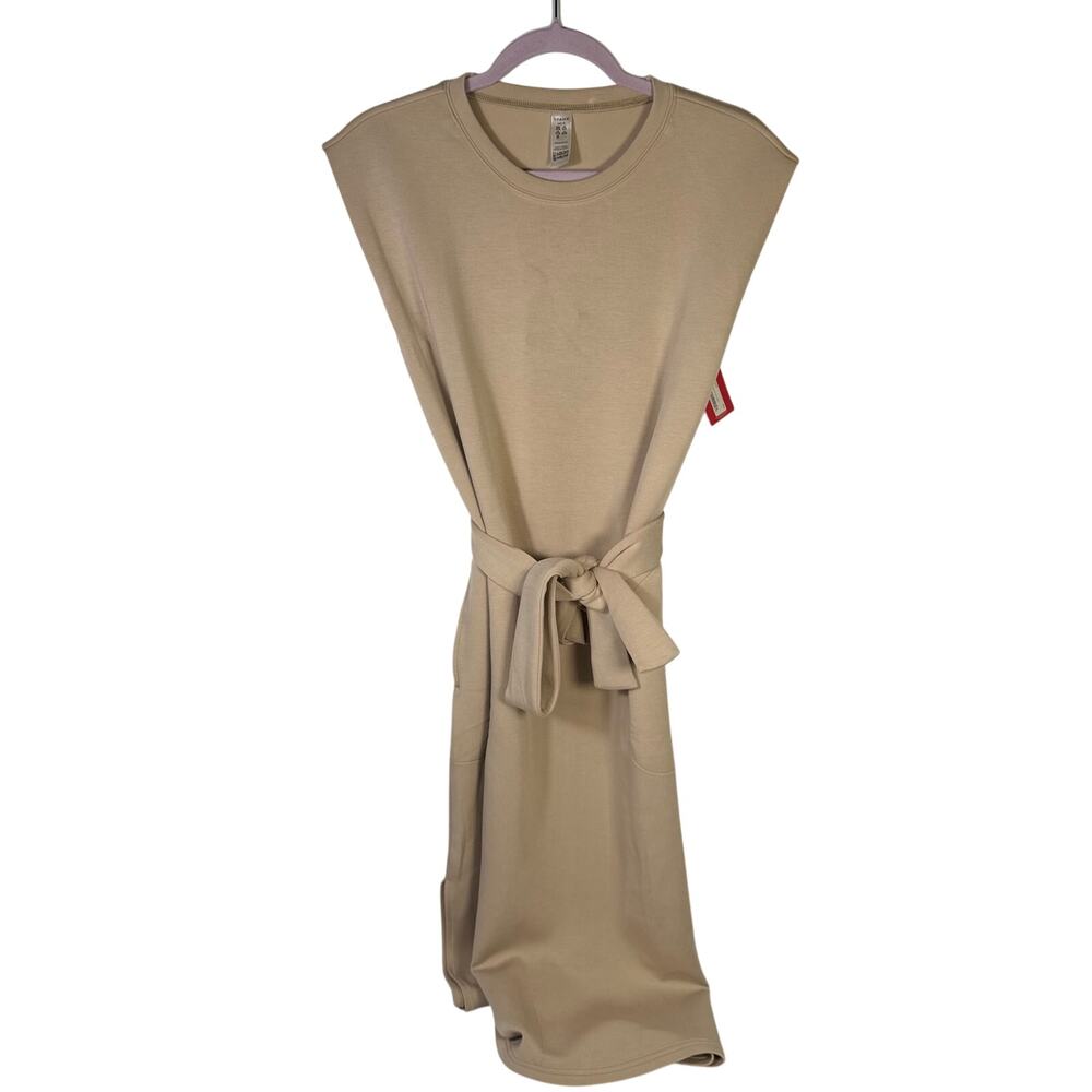 SPANX AirEssentials Sleeveless Tie-Waist Tank Dress Tahini Size Large NWT